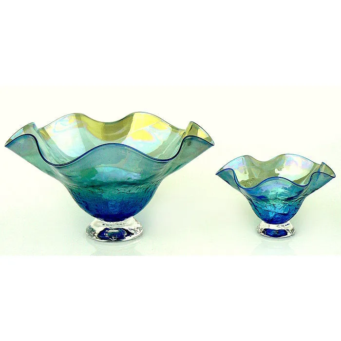 Crackle Glass Bowls in Light Blue by Glass Rocks Dottie Boscamp