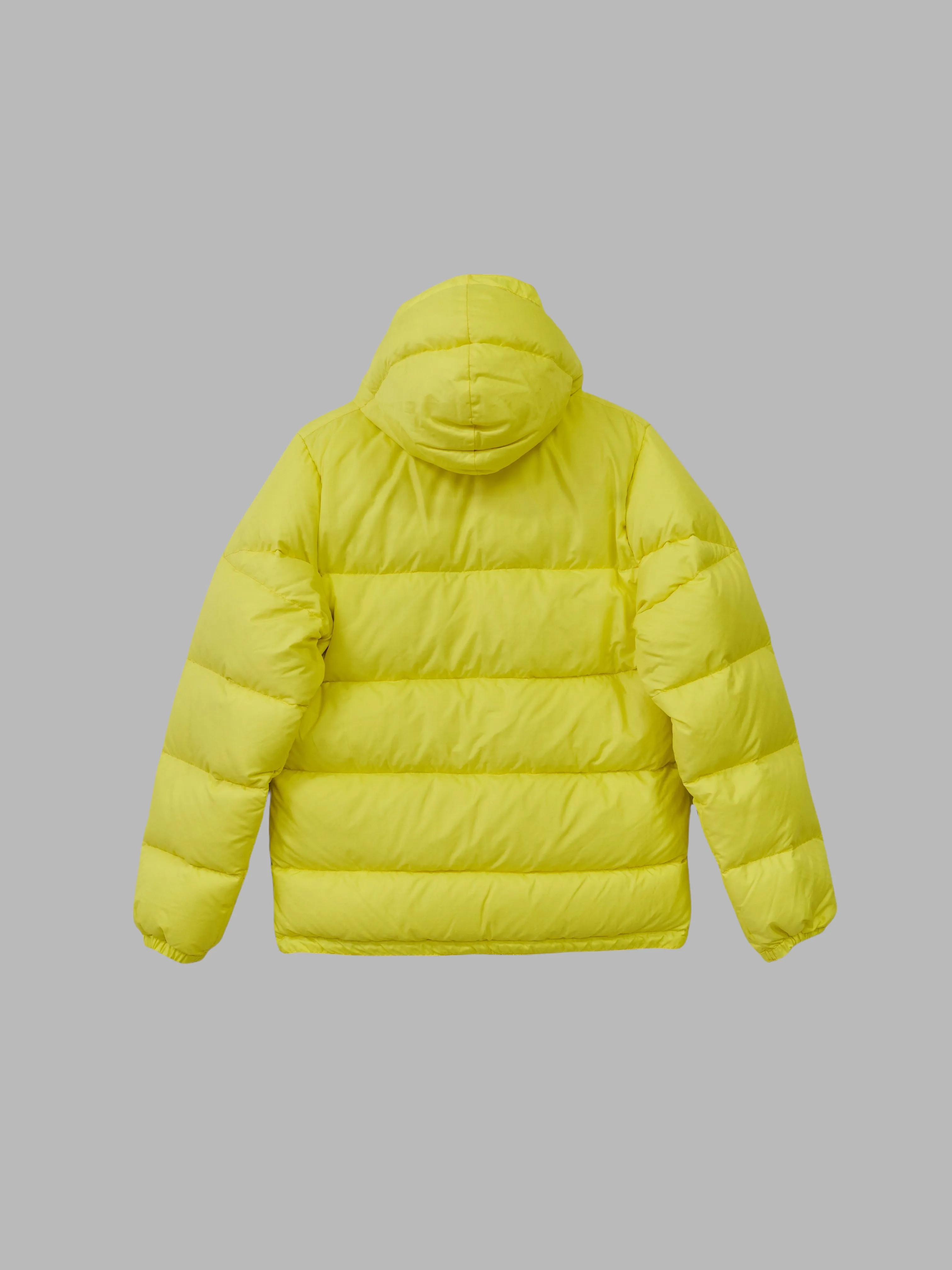 Crescent Down Works bright yellow nylon hooded down puffer jacket - mens S