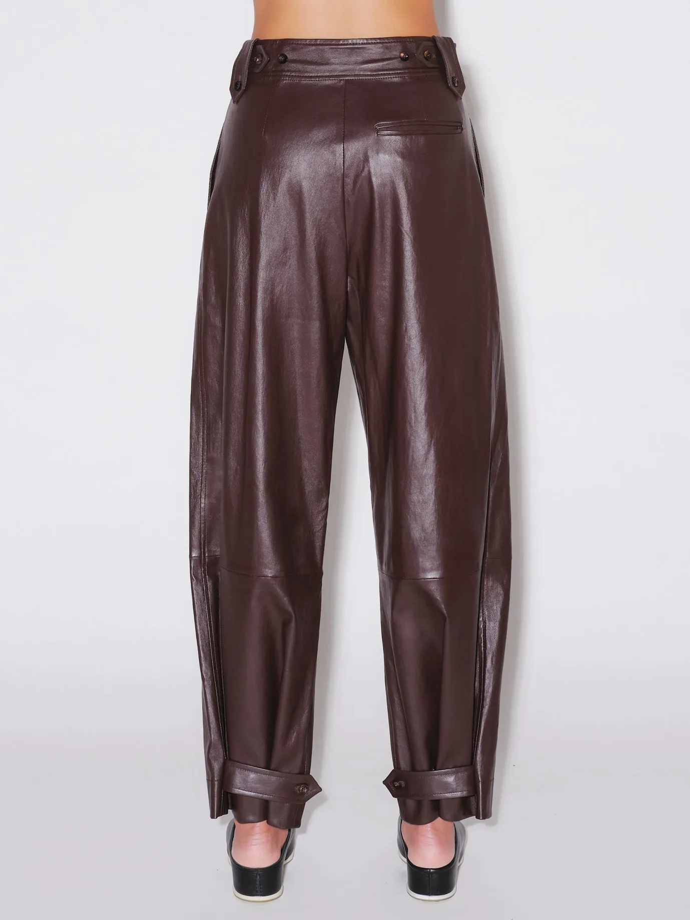 CROPPED BUTTON TAB PANT - PLONGE