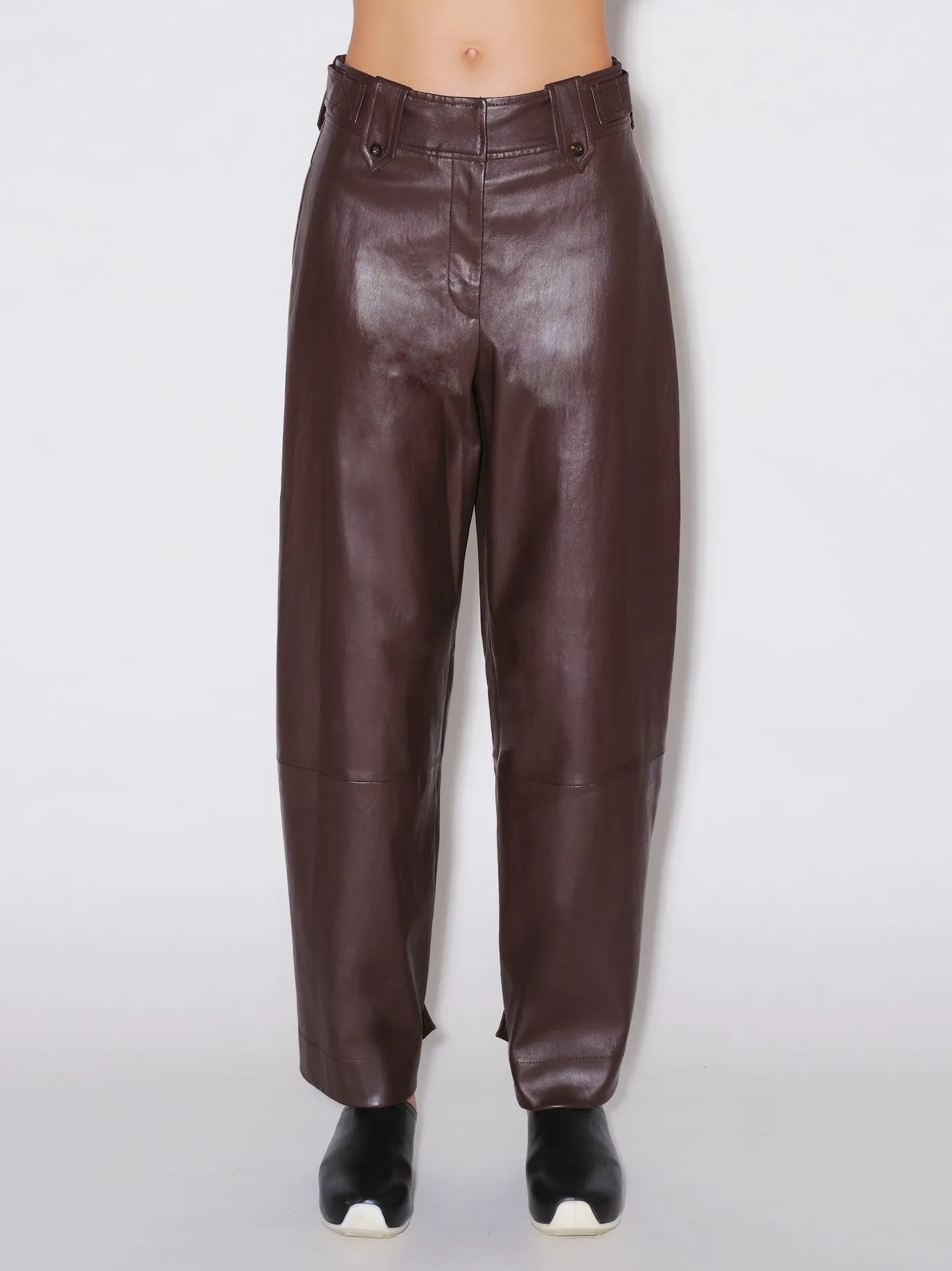 CROPPED BUTTON TAB PANT - PLONGE