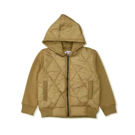 CT - Kids 'Brown' Hoodied Puffer Zip up Jacket CT644