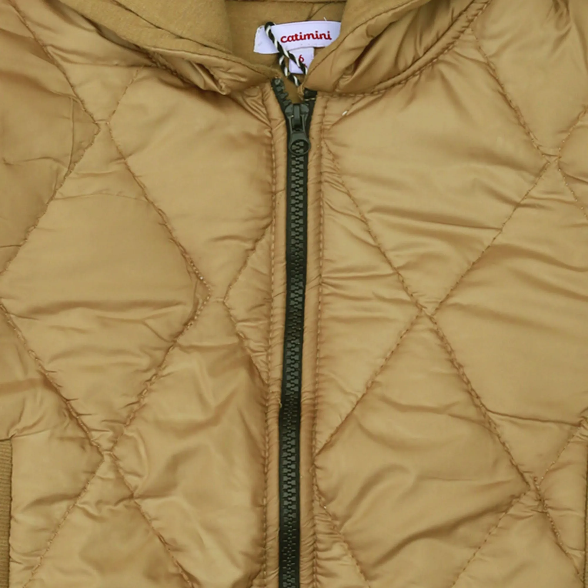 CT - Kids 'Brown' Hoodied Puffer Zip up Jacket CT644