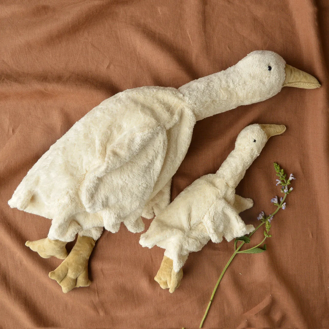 Cuddly Goose Toy/Heat Pack in Organic Cotton/Lambswool - Rust (Limited Edition) *Pre-order opens soon