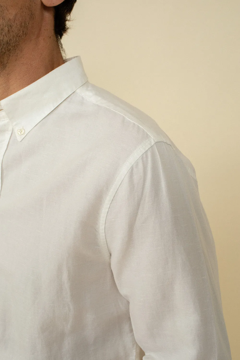 Cuisse de Grenouille Off White Nicolas Cotton Linen Shirt