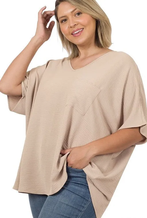 Curvy Textured Pocket Top