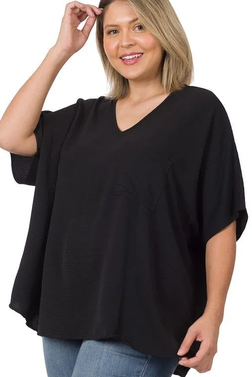 Curvy Textured Pocket Top