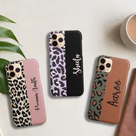 Custom Name Print Leopard Cases