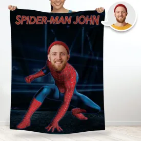 Custom Spider-Man Your Face Photo Blanket