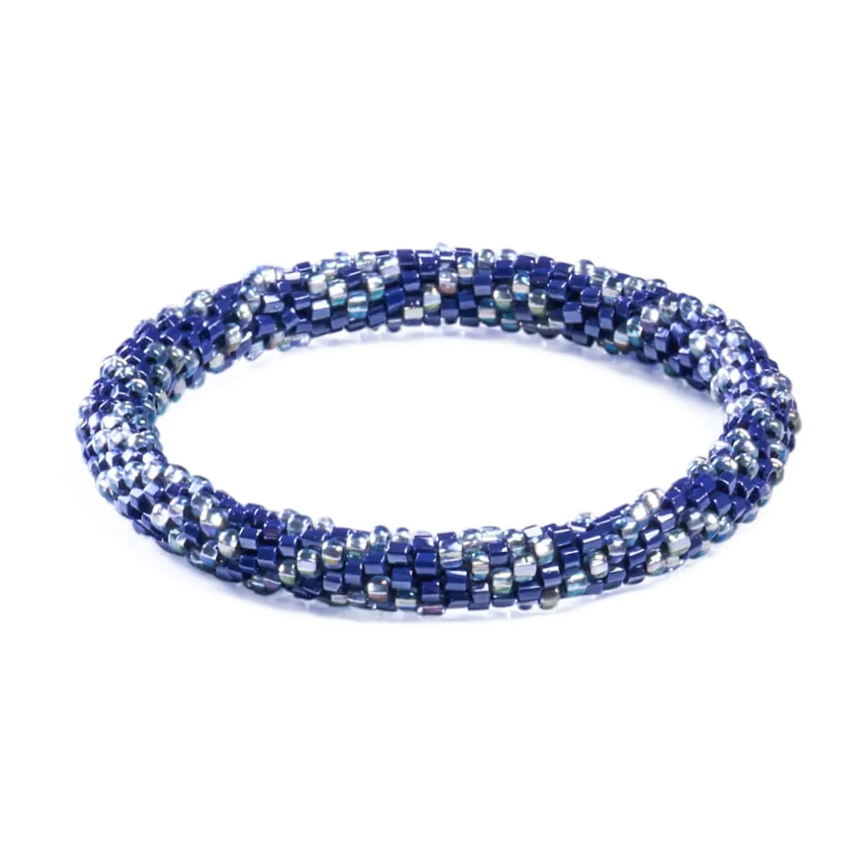 Deep Blue Sea | Himalayan Glass Bead Bracelet