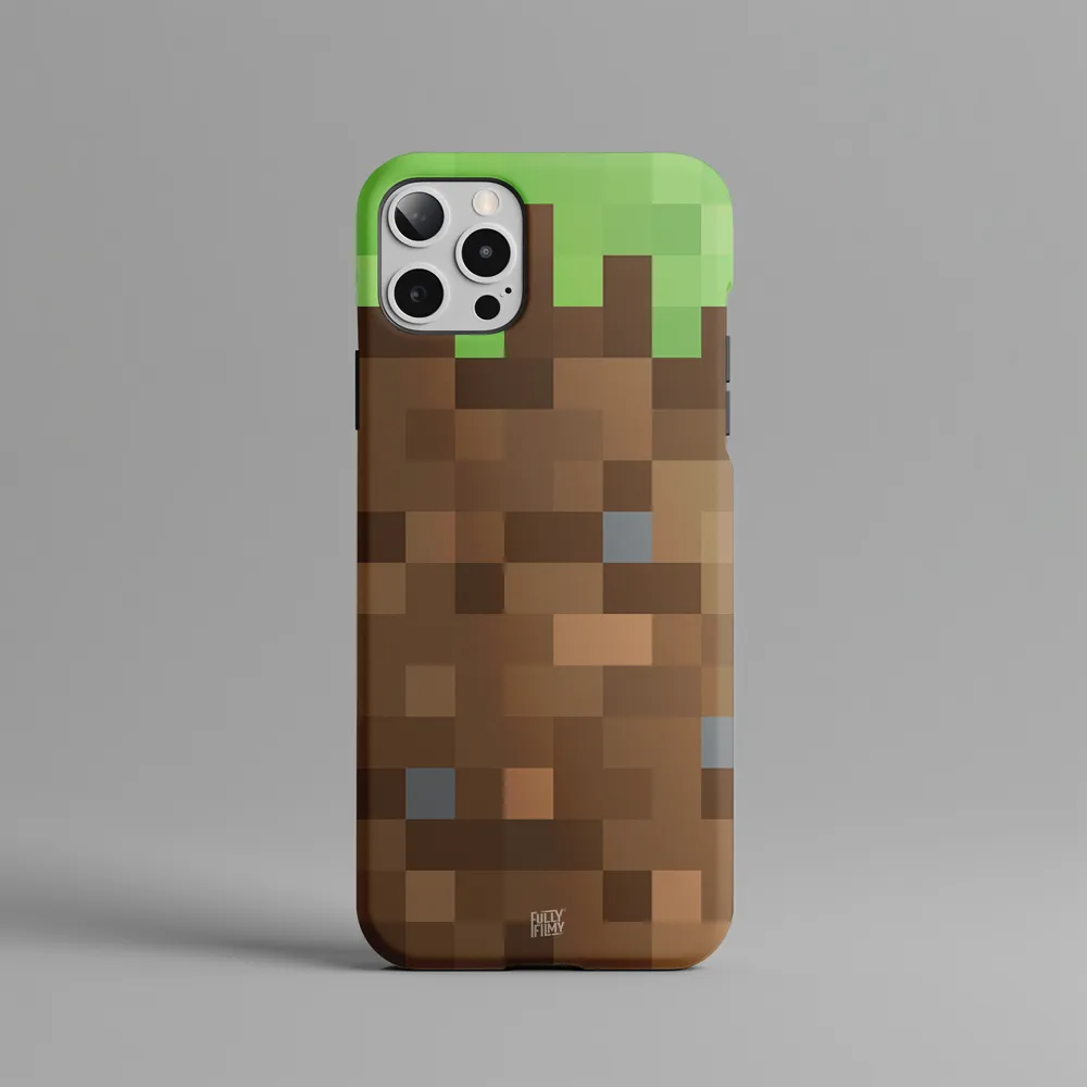 Dirt Block Pattern | Hard Phone Case