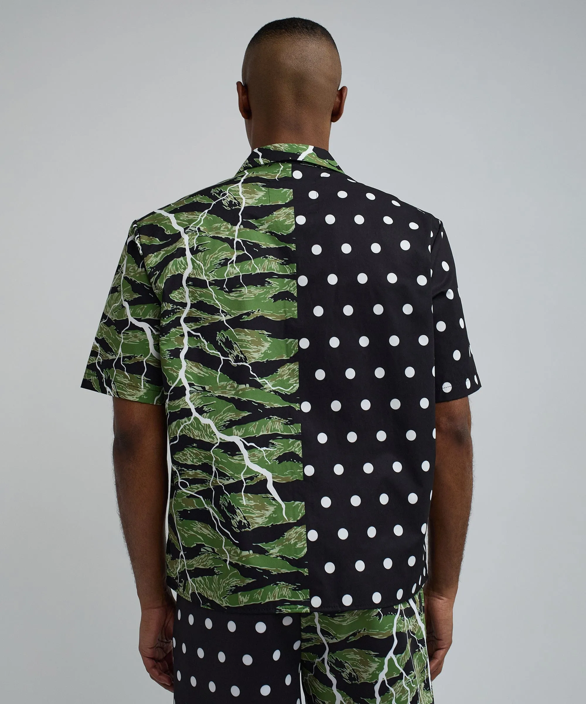 Dots And Camo Split Woven Short Sleeve Shirt