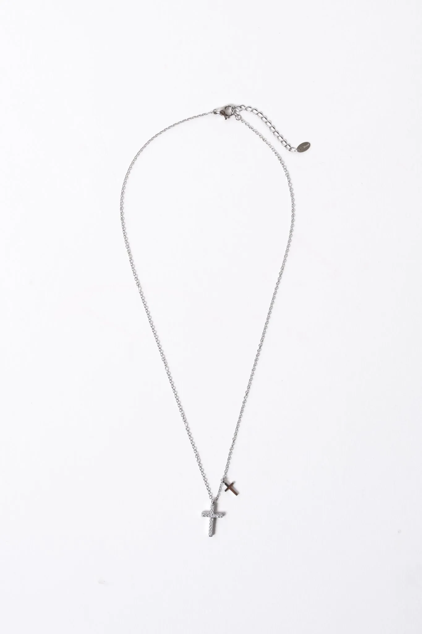 Double Cross Dainty Necklace