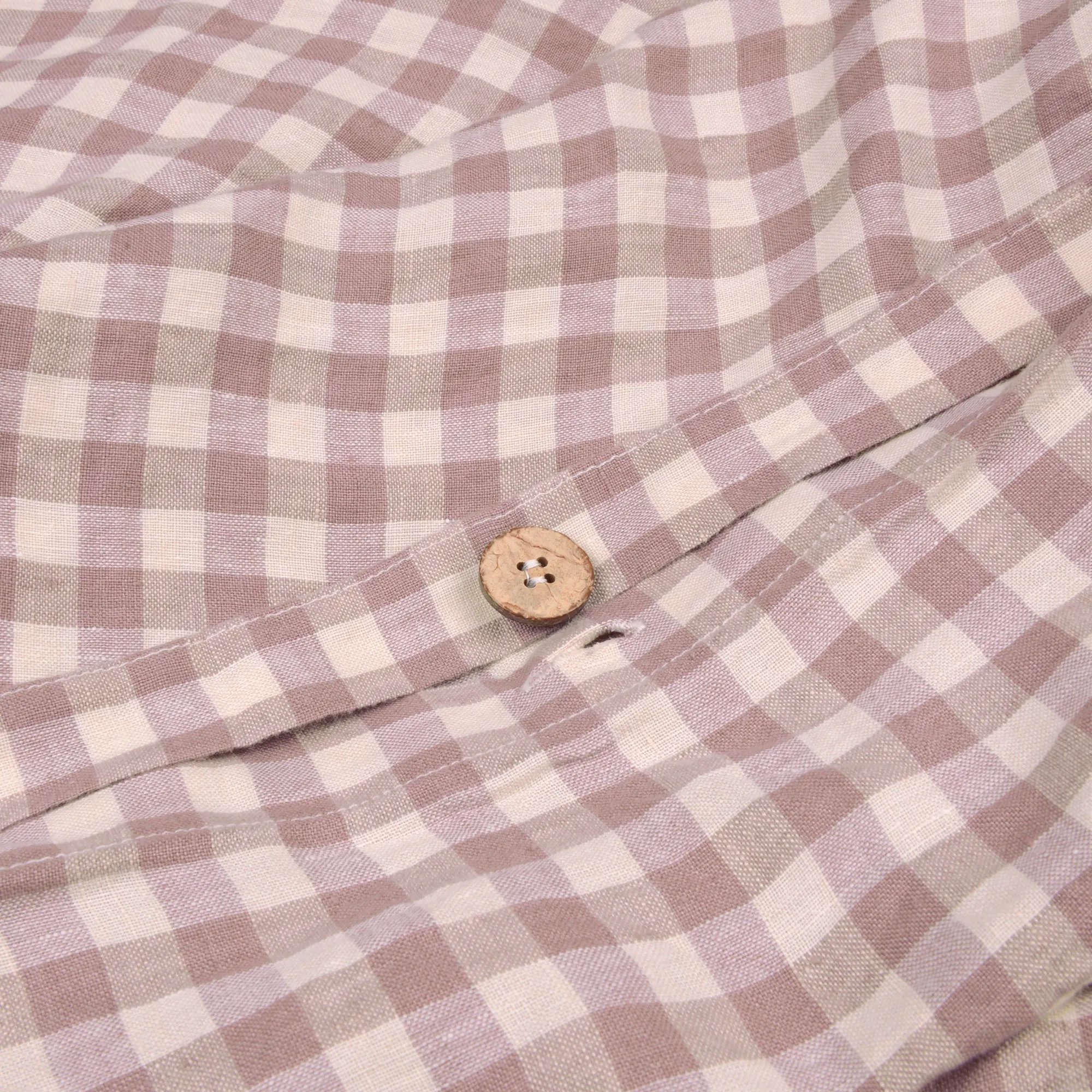 Elderberry Gingham Linen Blend Duvet Cover