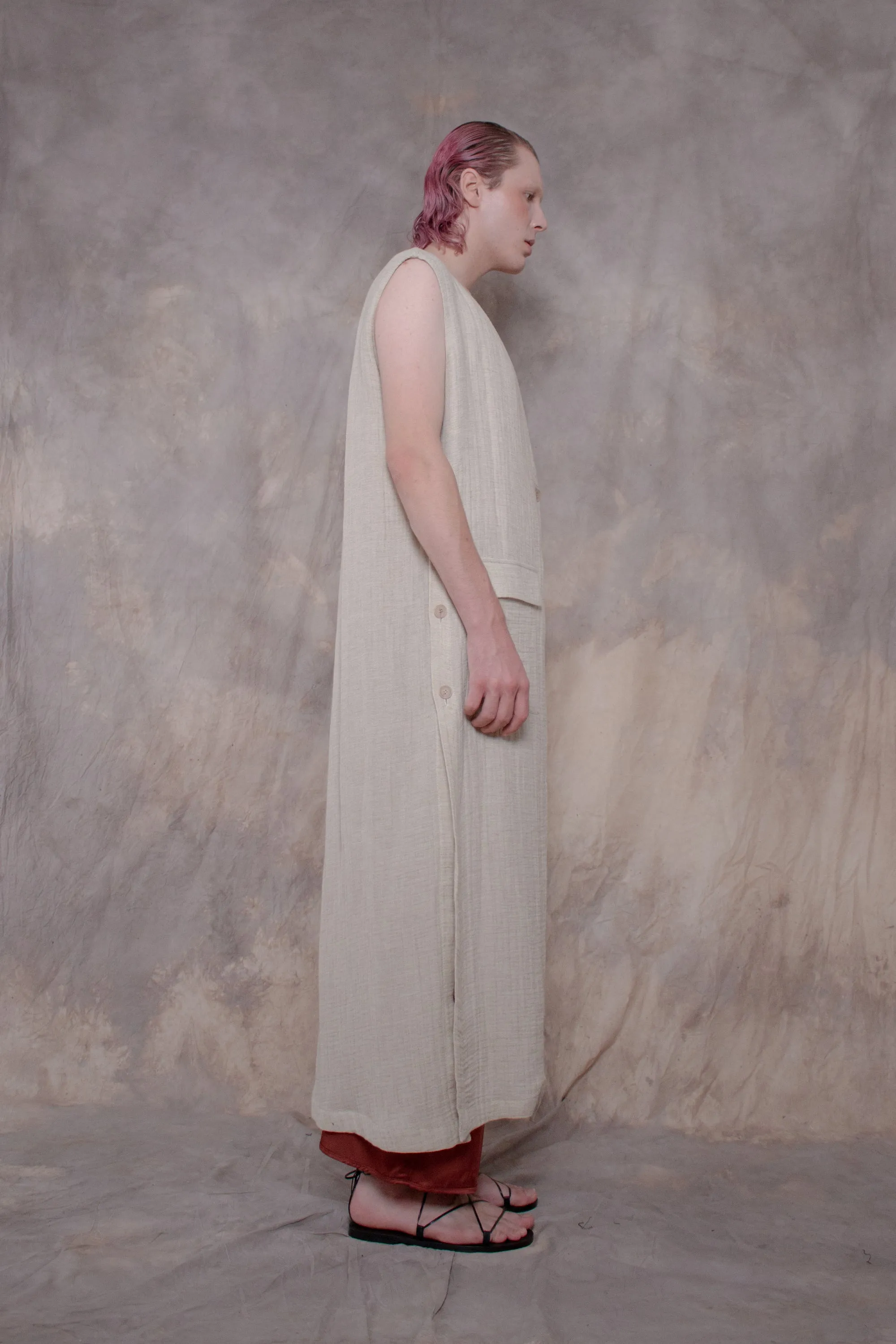 Elongated Flax Vest