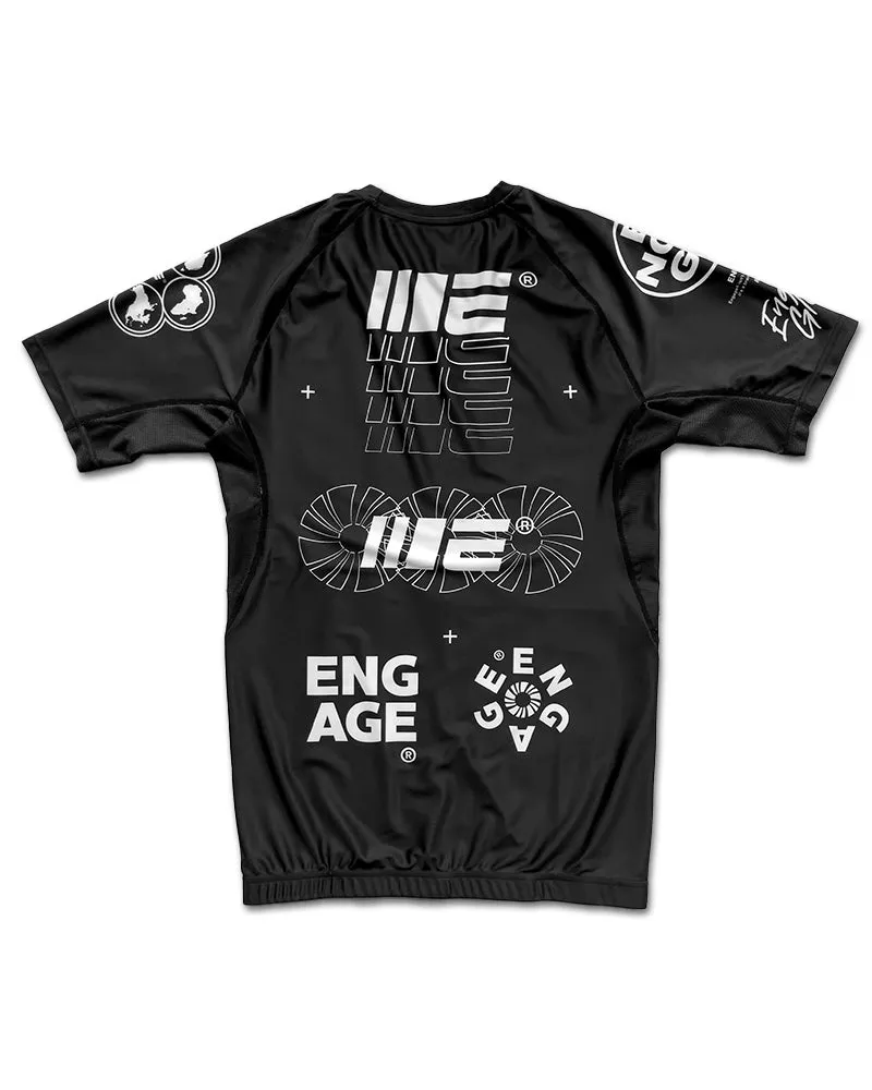 Engage Billboard Short Sleeve Rash Guard - Black