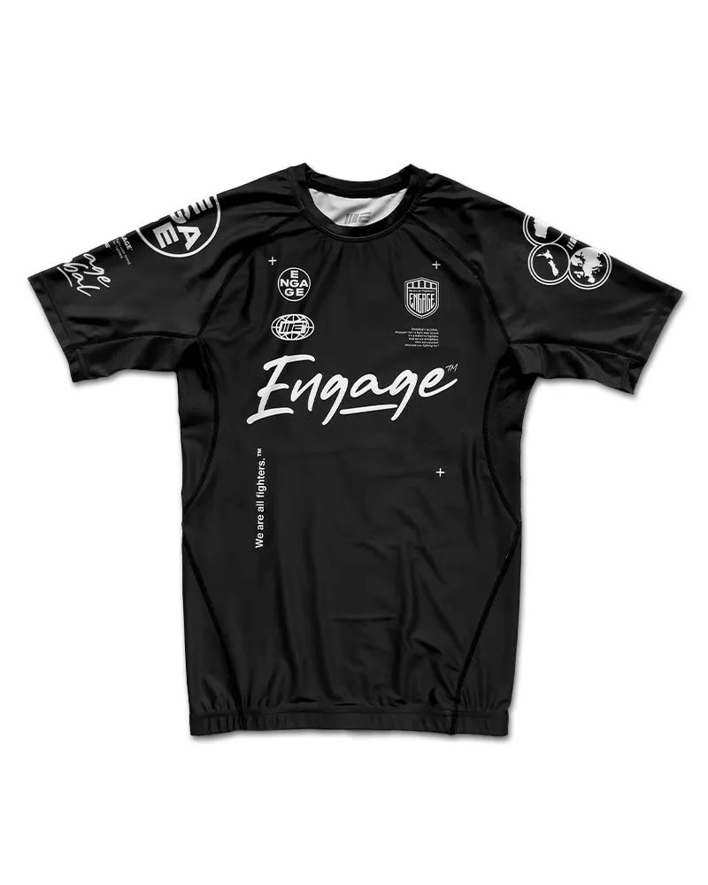 Engage Billboard Short Sleeve Rash Guard - Black