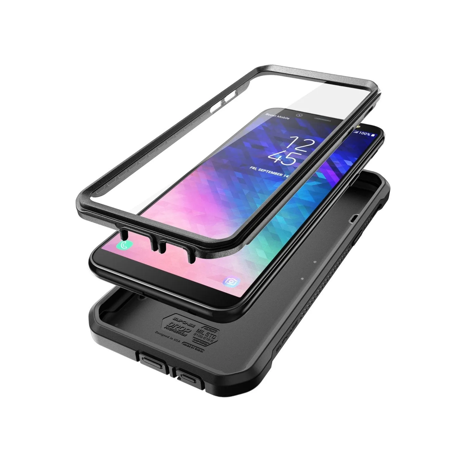 Galaxy A6 Unicorn Beetle Pro Rugged Holster Case-Black