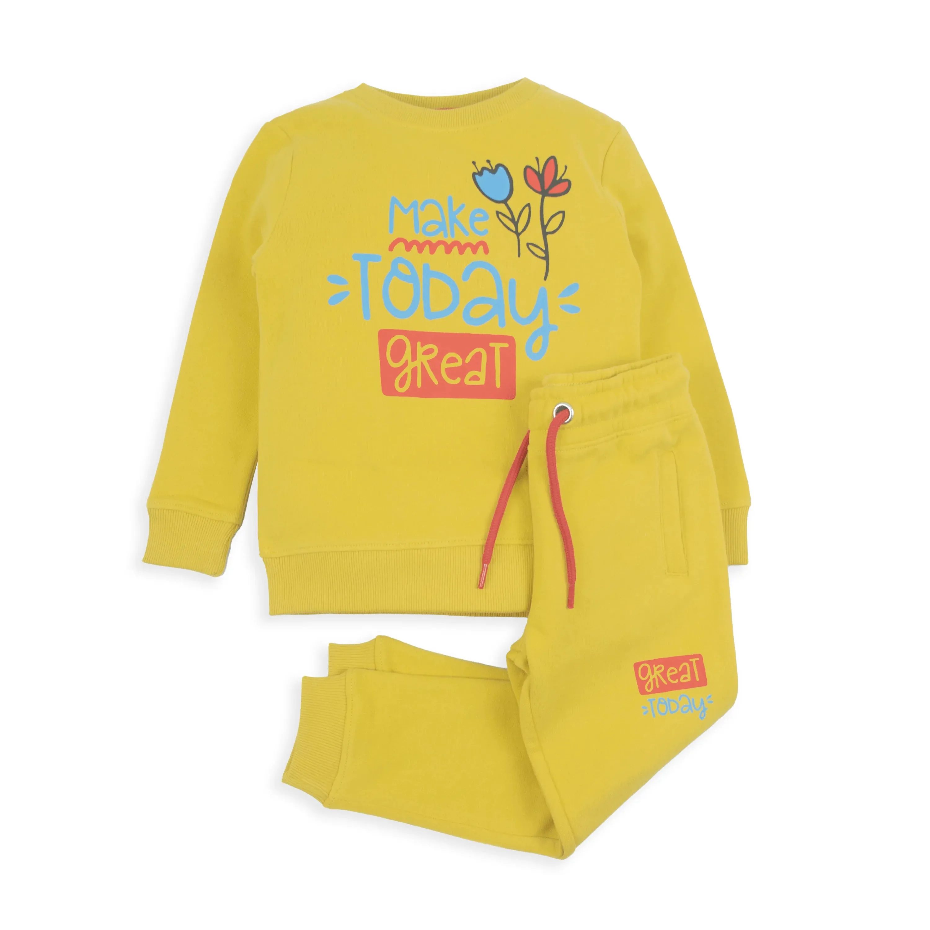 GIRL'S FLEECE MUSTARD TRACKSUIT