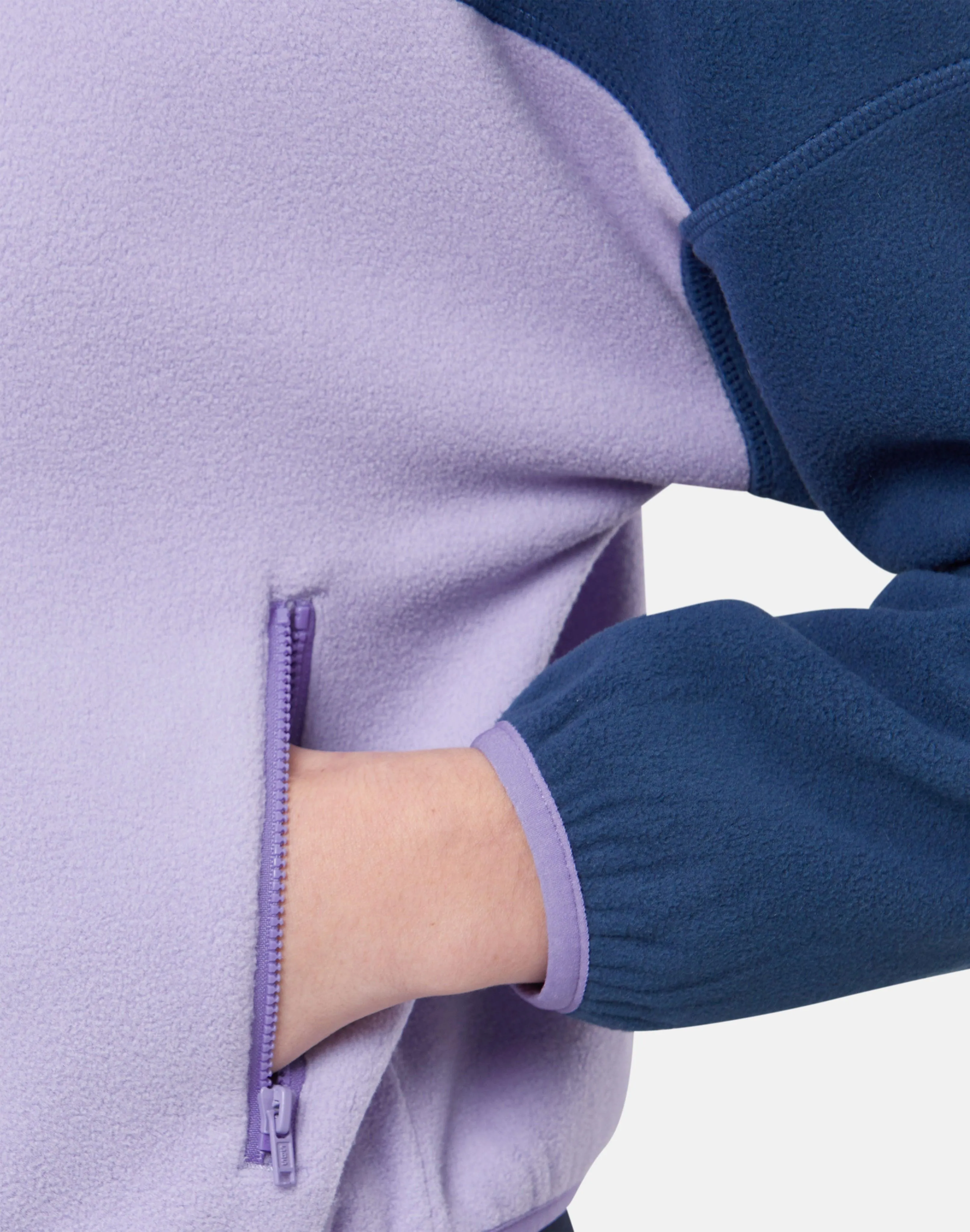 Half Zip Crop Polar Fleece in Lilac