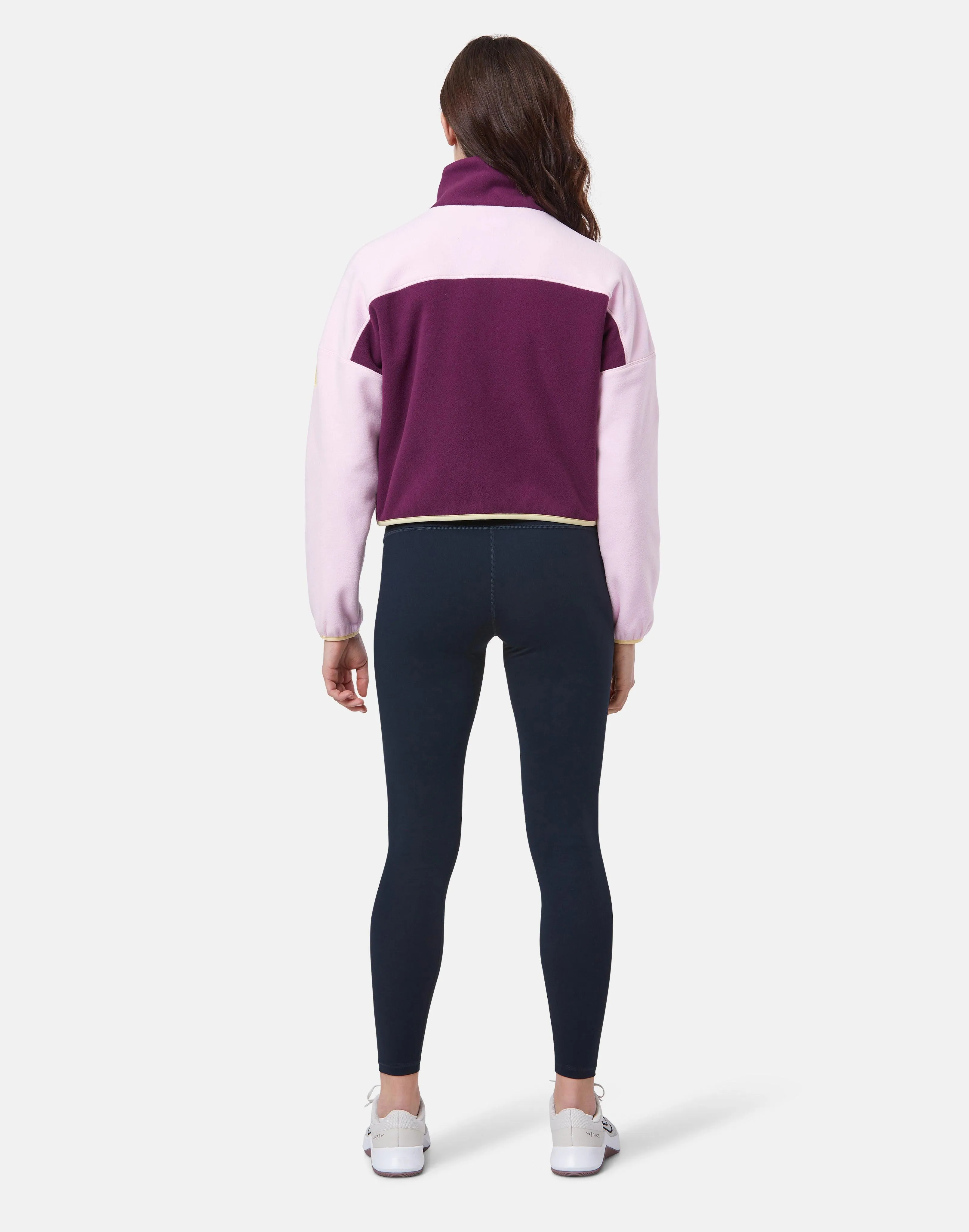 Half Zip Crop Polar Fleece in Sangria