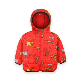 JC - Kids 'Red' Animal Printed Puffer Jacket JC239