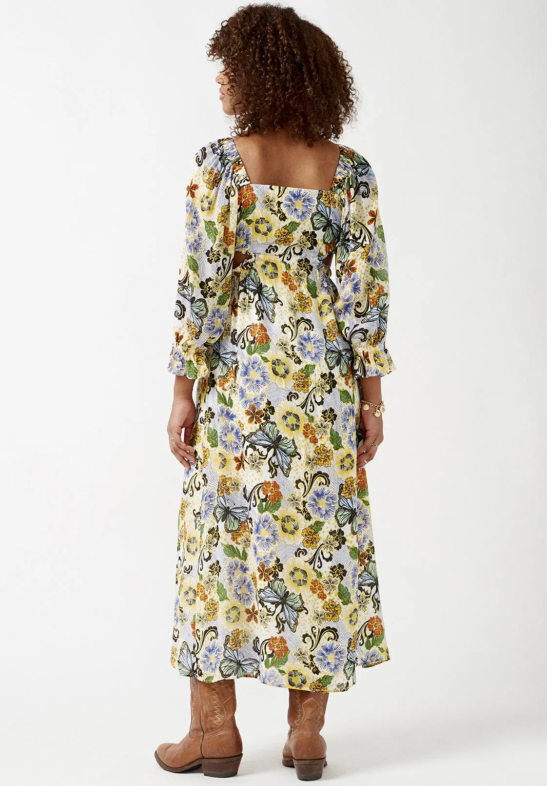 Kerry Butterfly Print Cut-Out Maxi Dress - WD0008S