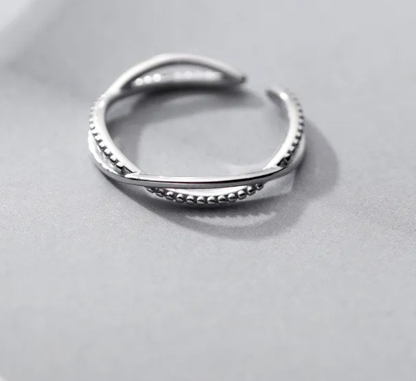 Kirstin | Adjustable Sterling Silver Steel Ring