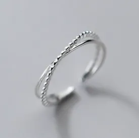 Kirstin | Adjustable Sterling Silver Steel Ring