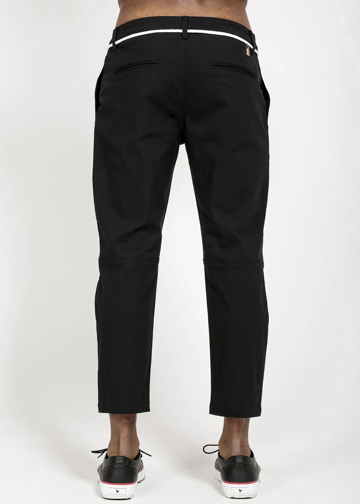 Konus Men's Cropped Pants With Drawcord in Black