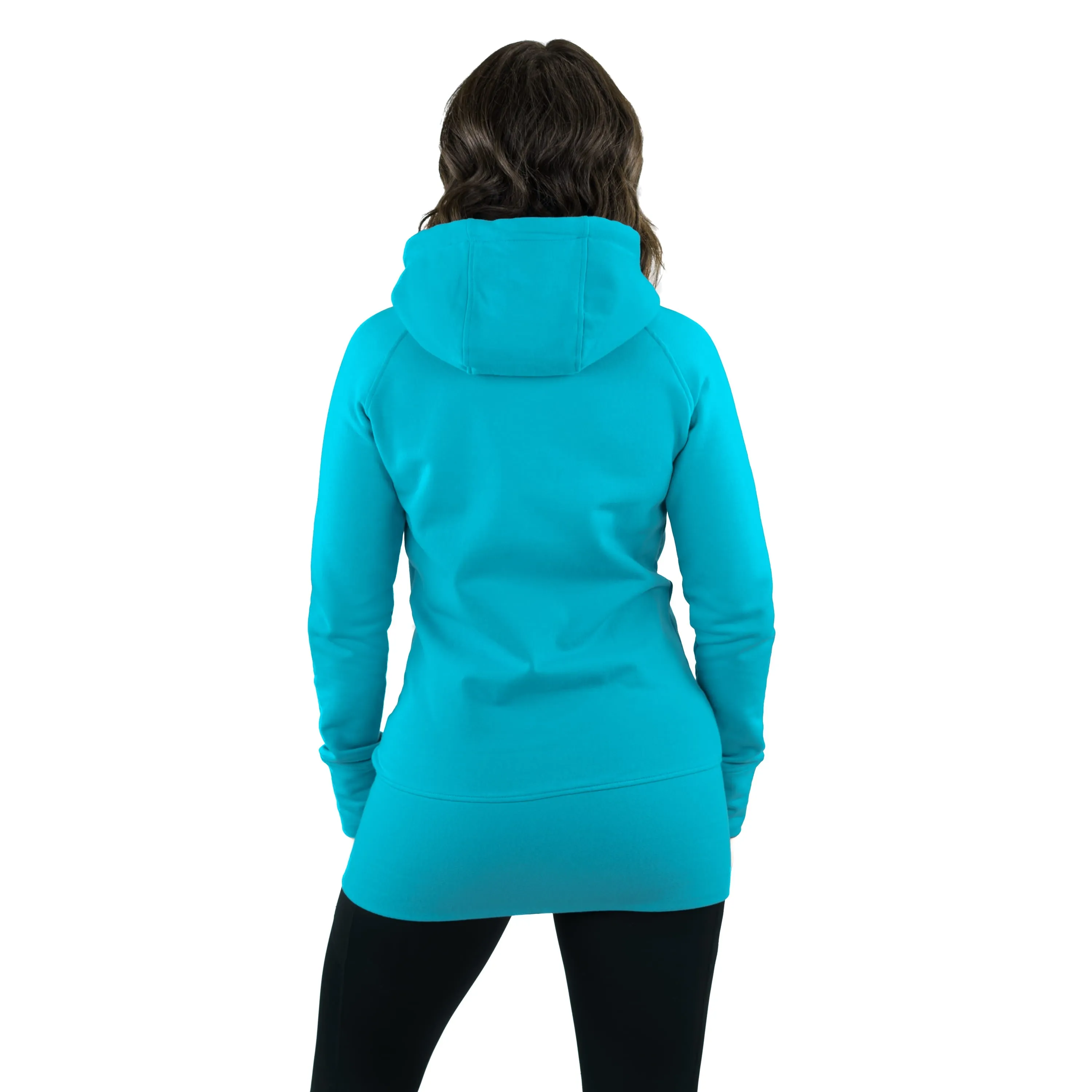 Kora Long Zipup Hoodie Turquoise