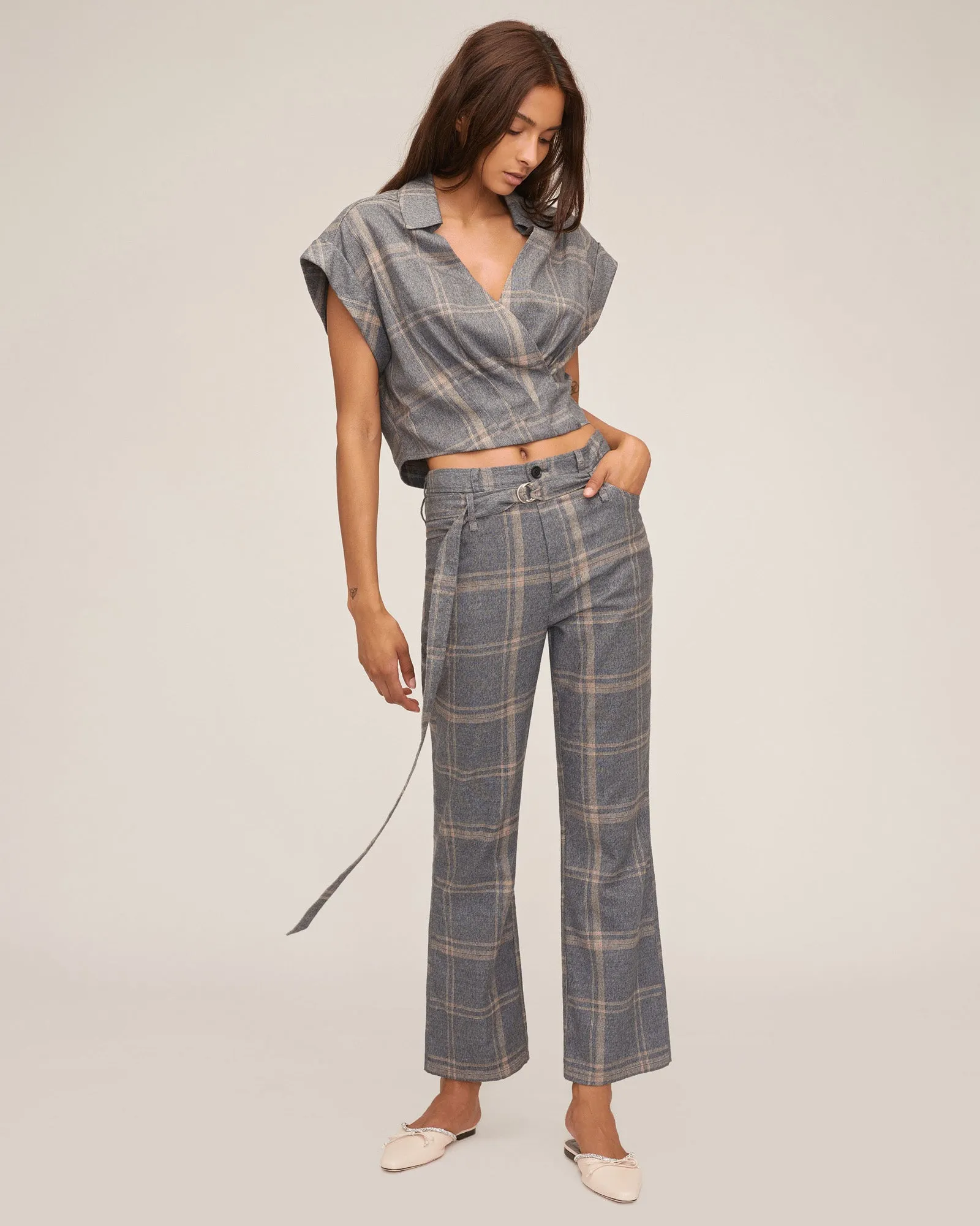 Lennon Lightweight Flannel Flare Pant