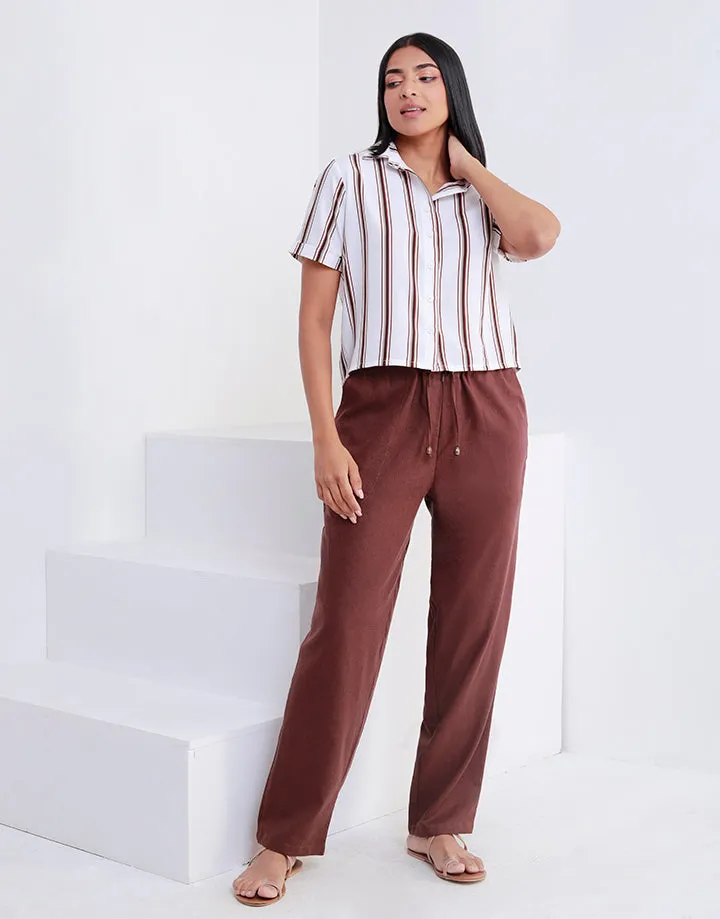 Linen Pants with Drawstring Tie-up