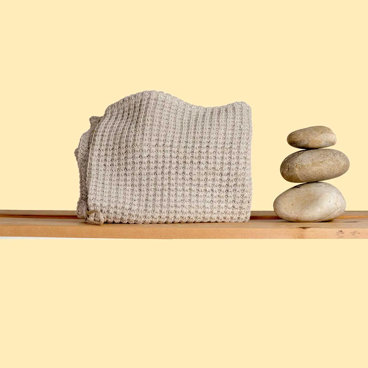 LONDONBERRY 100% Organic Linen Knit Hand Towel | Kitchen Towel (OC Thread) (No Plastic, No Synthetics) (100% Biodegradable)