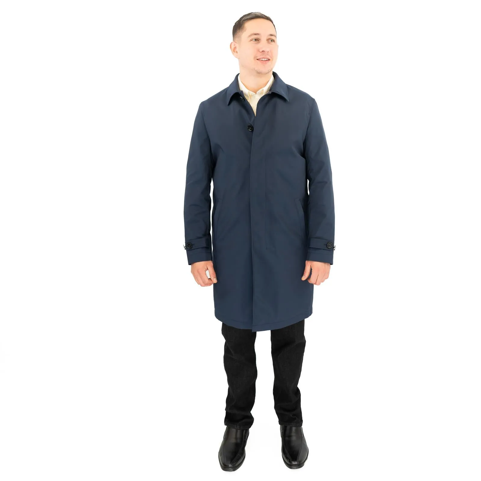 M&S Mens Mac Raincoat Padded Removable Linning Navy