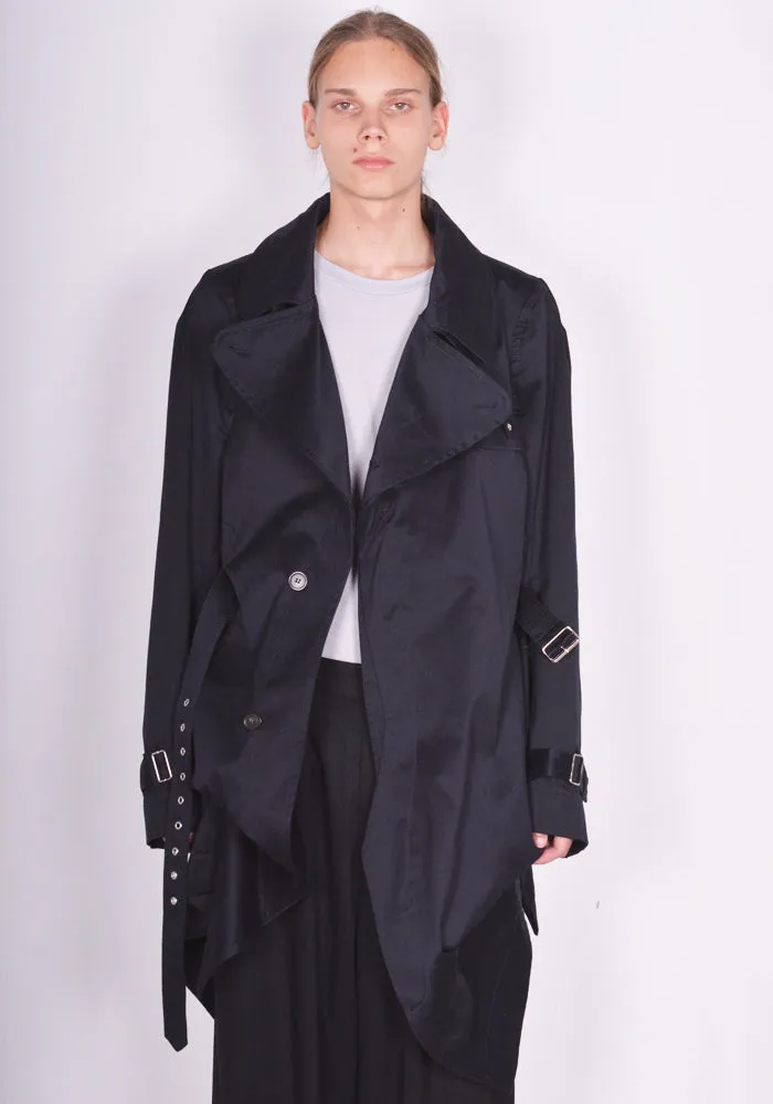 MARINA YEE FW23-CHANOT UNISEX FOLD TRENCH COAT NAVY