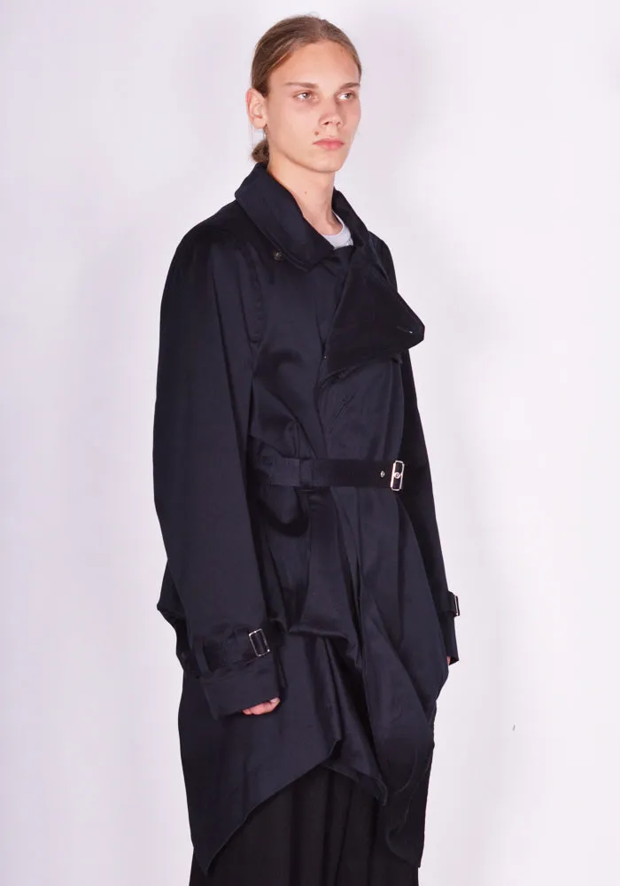 MARINA YEE FW23-CHANOT UNISEX FOLD TRENCH COAT NAVY