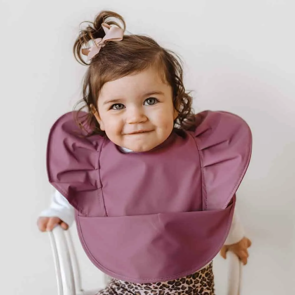 Mauve | Frill Snuggle Bib Waterproof