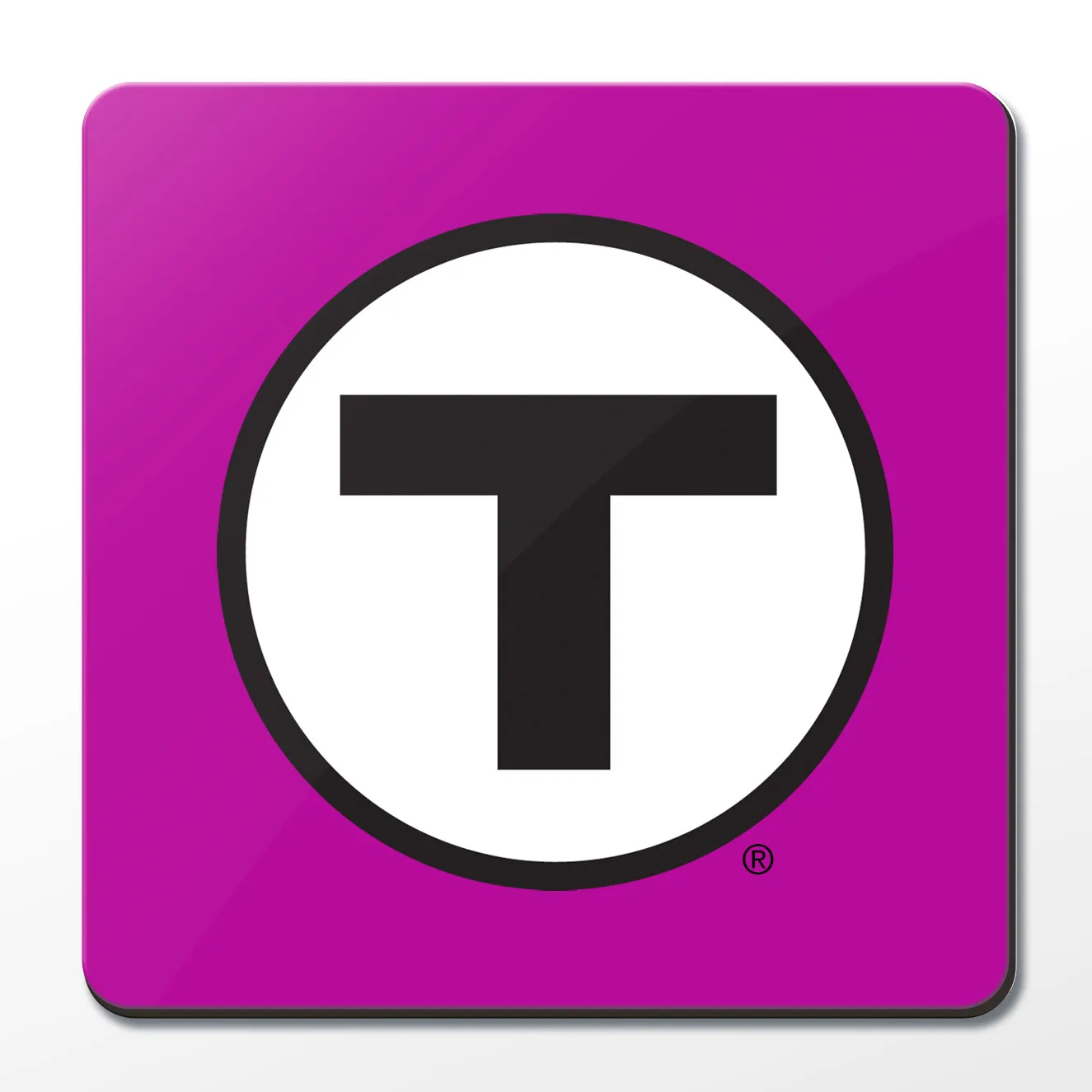 MBTA Commuter Rail (Purple) T Logo Coaster