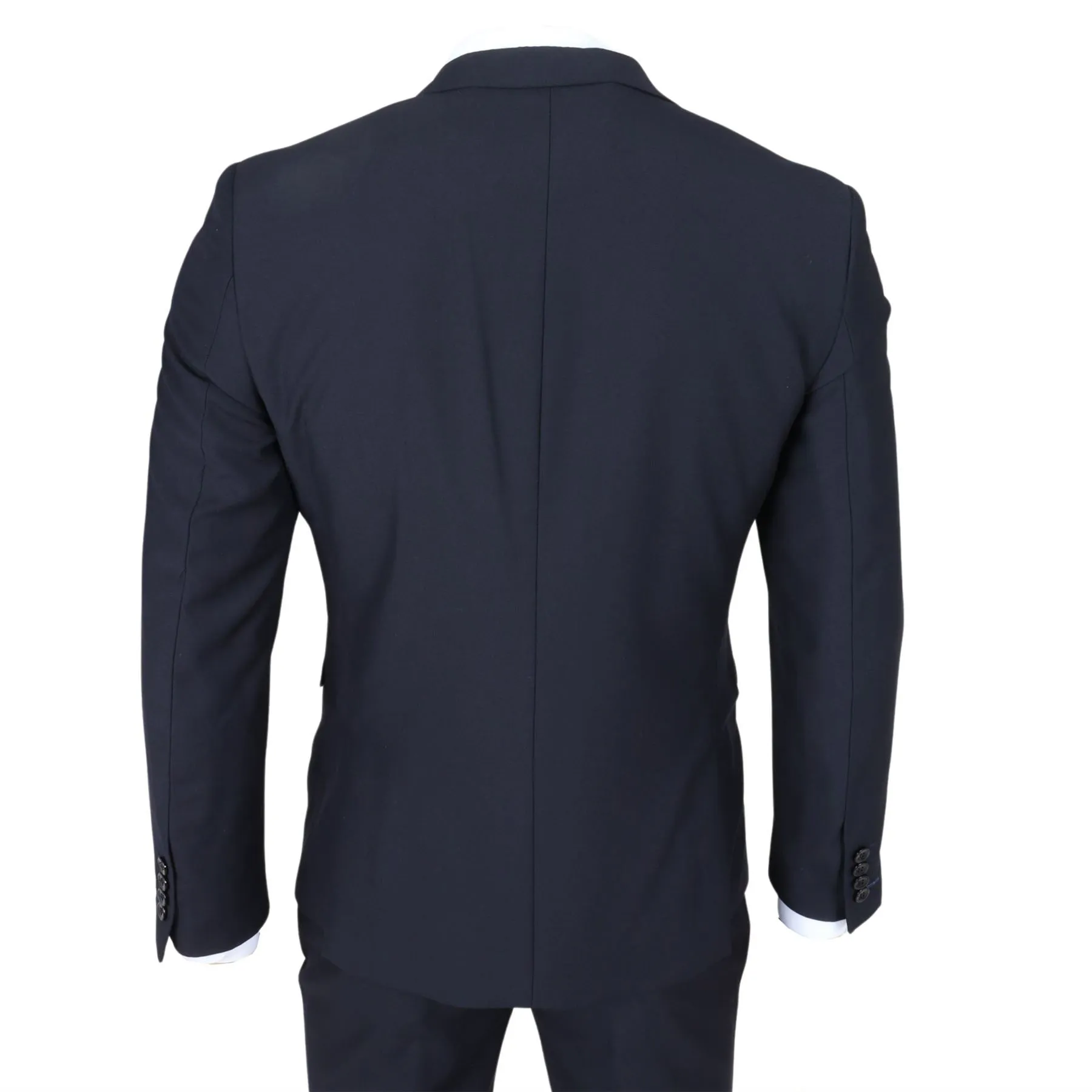 Men's Blazer Navy Blue Tailored Fit Formal Suit Jackets