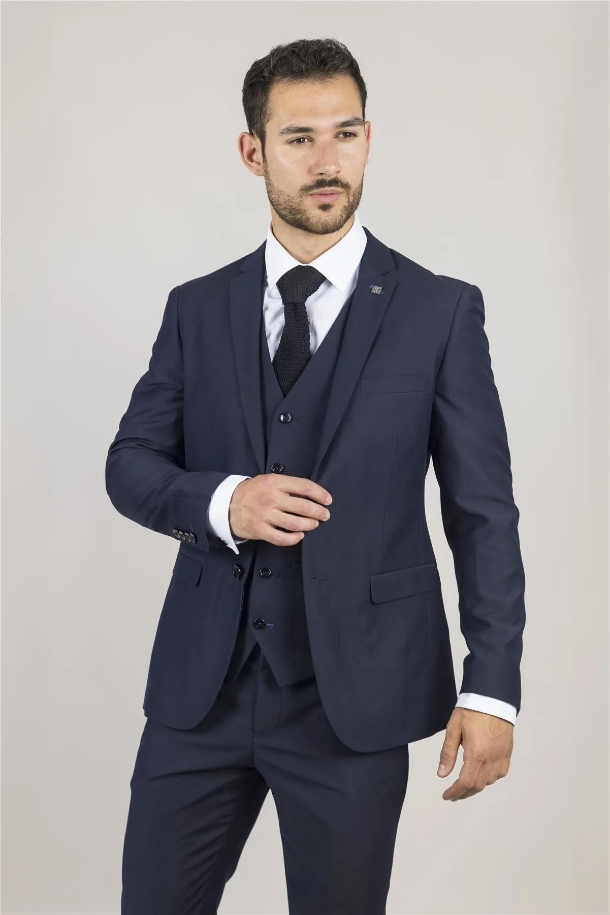 Men's Blazer Navy Blue Tailored Fit Formal Suit Jackets