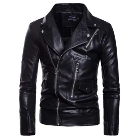 Men's Punk Large Lapel Multi-zips Jackets