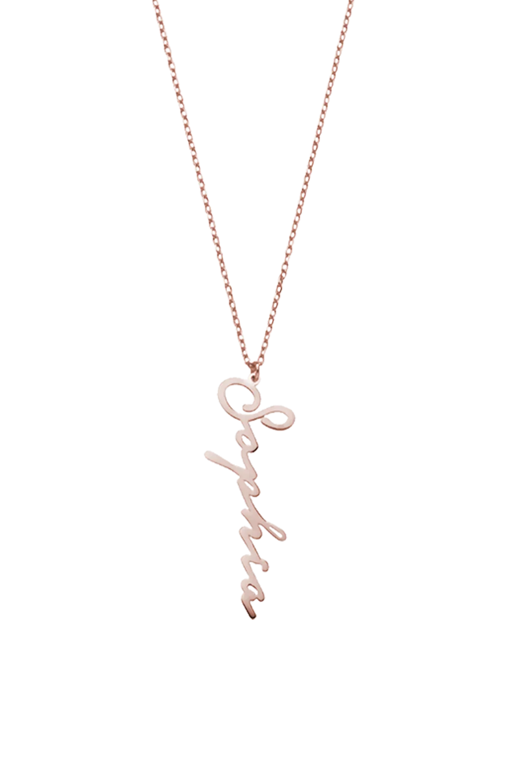 Name Necklace Vertical Rosegold