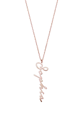 Name Necklace Vertical Rosegold