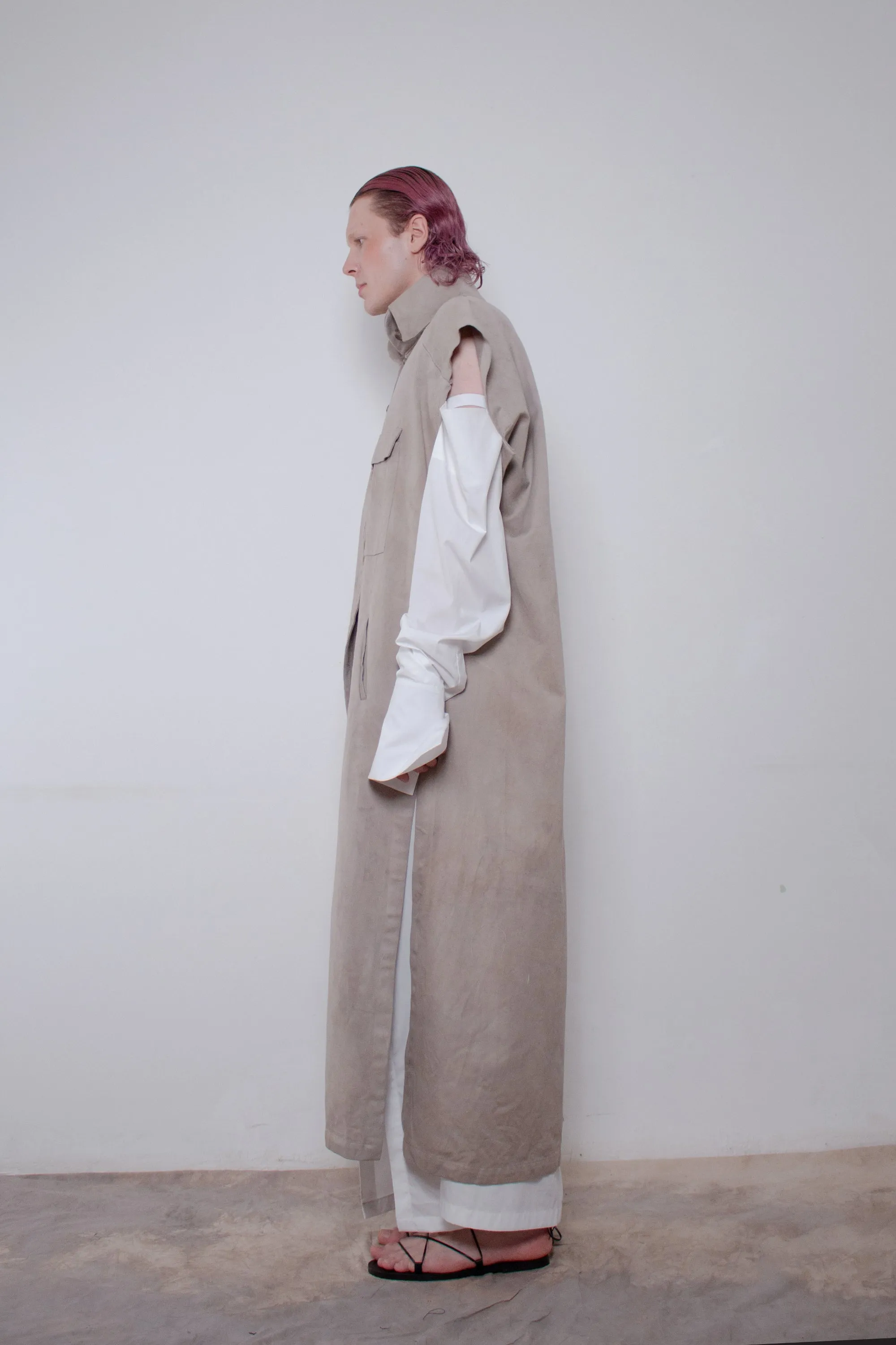 Naturally Dyed Elongated Cotton Twill Jacket