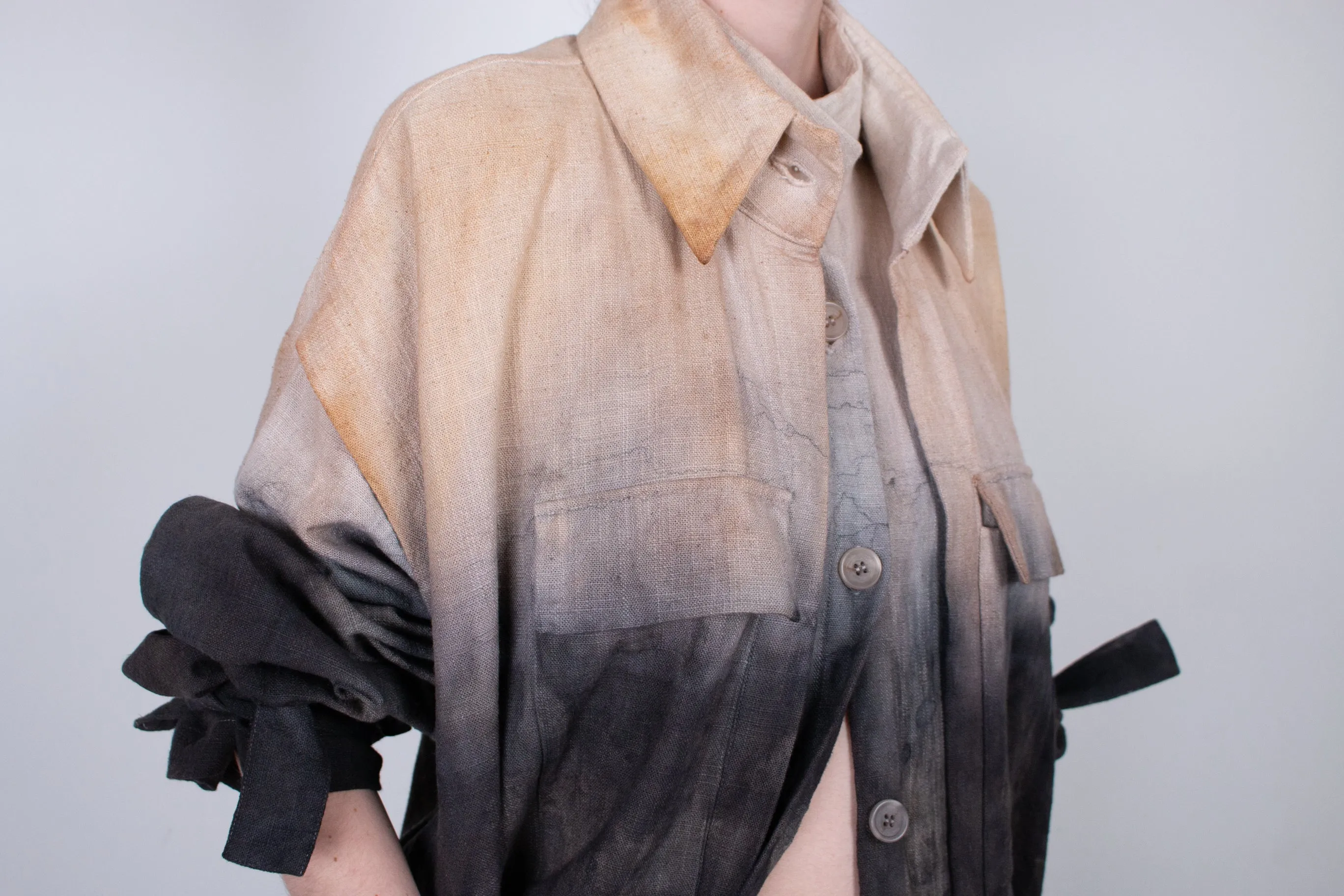 Naturally Dyed Layered Flax Jacket