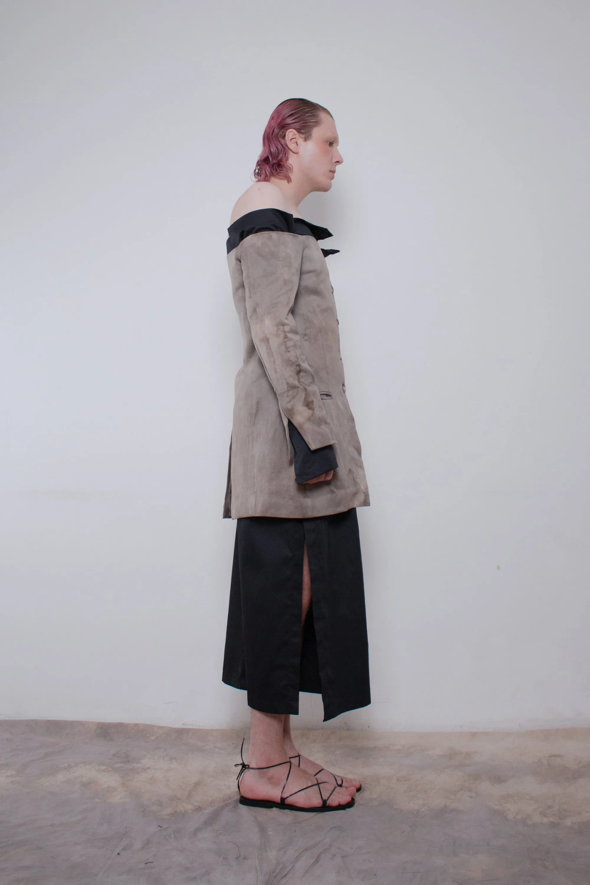 Naturally Dyed Light Cropped Tailored Jacket