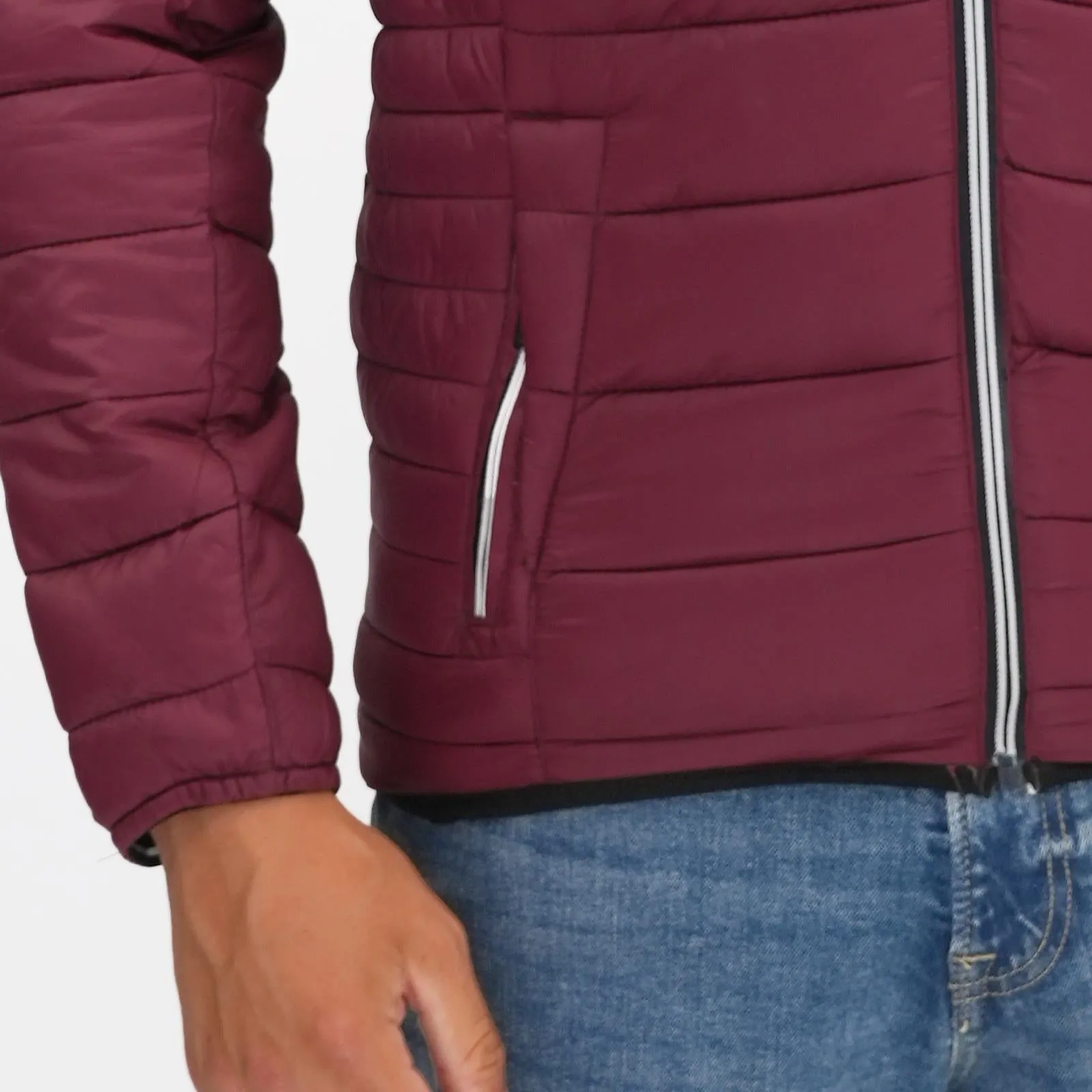 Nautica Performance Double Zip Puffer Jacket Burgundy