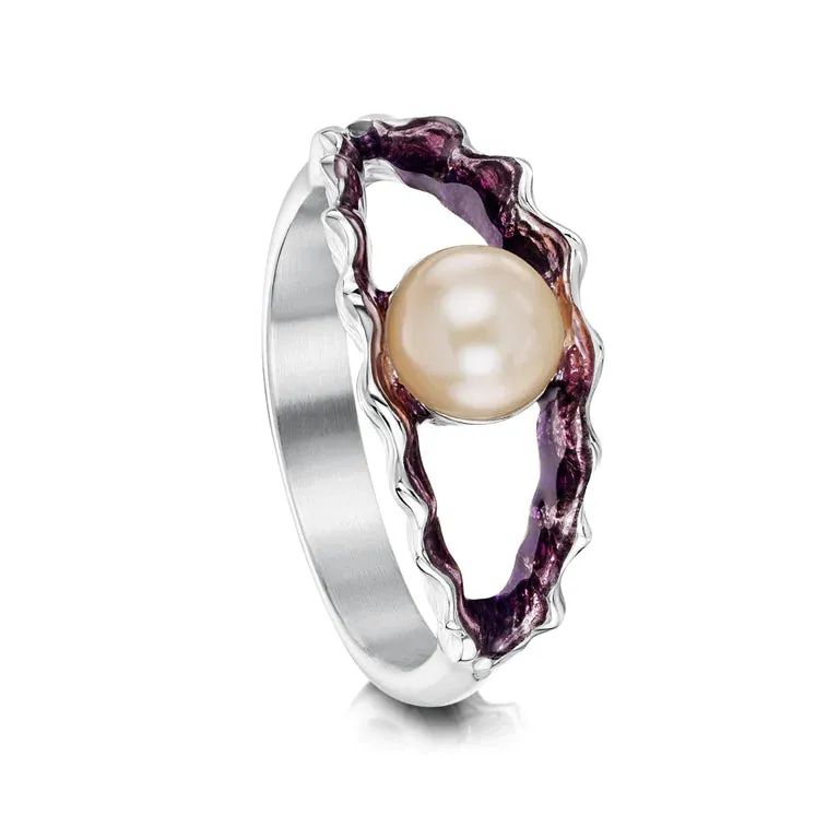 NEW Sheila Fleet Scallop Pearl Ring in Scallop - Pink (ESR295)