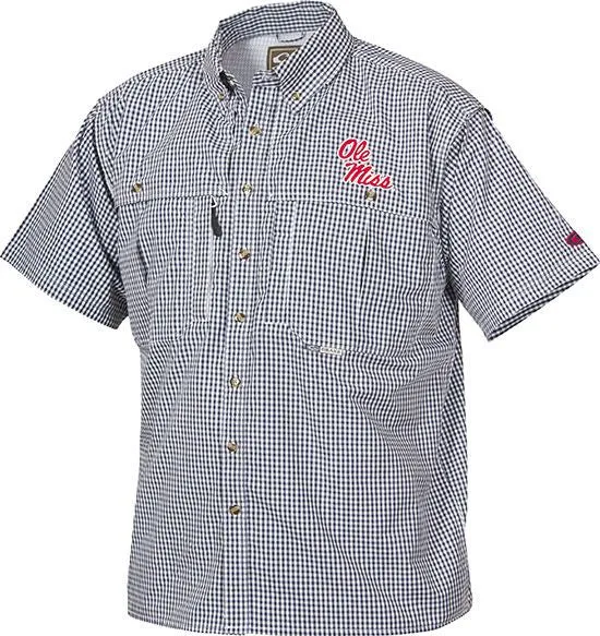 Ole Miss Plaid Wingshooter's Shirt Short Sleeve