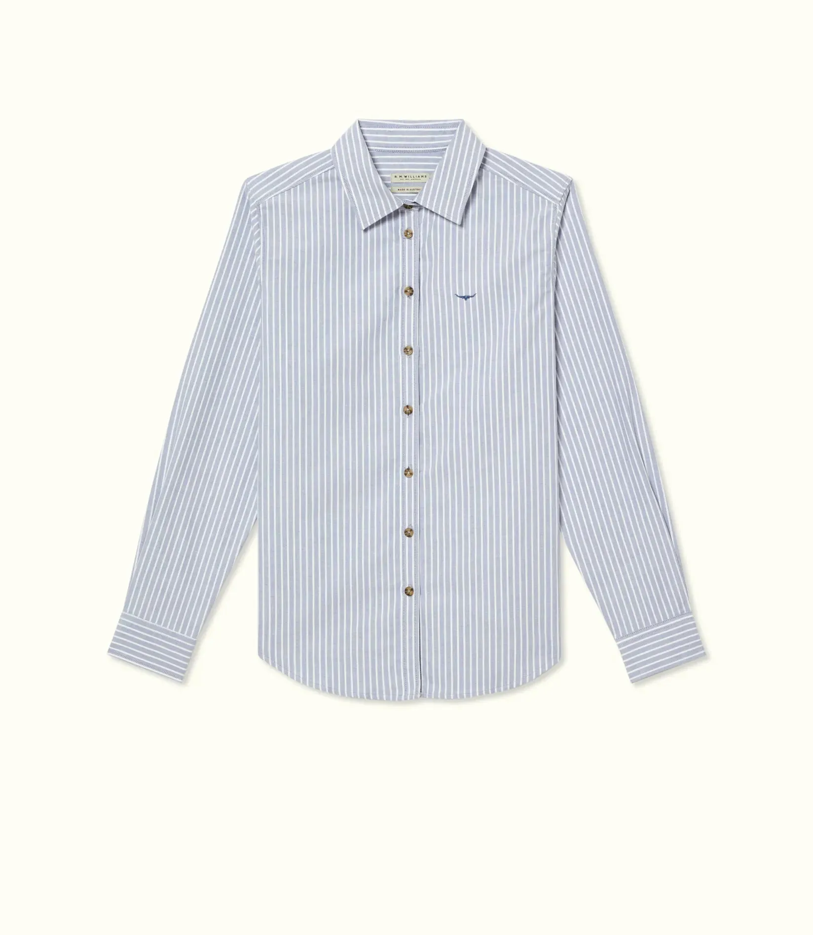 Olney Riding Shirt - Stripe - Blue & White